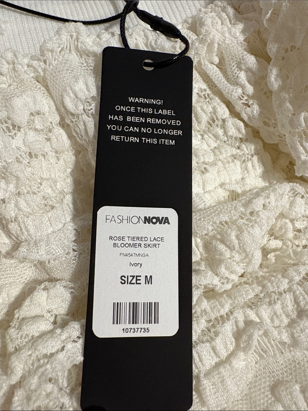 Fashion Nova Rose Tiered Lace Bloomer Skirt - Picture 2 of 3